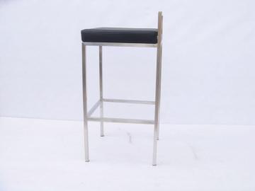 leather bar chair in stainless steel