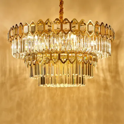Factory Price Golden Chandelier: Luxury Modern Circle Pendant Light