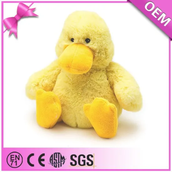 OEM Custom fluffy plush duck toy, yellow duck stuffed animal