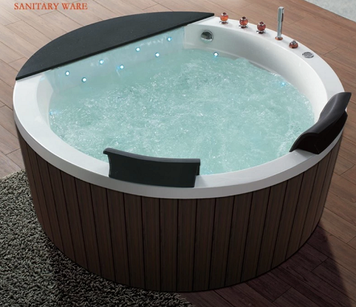 Round Freestanding Bathtub Acrylic Soaking Function