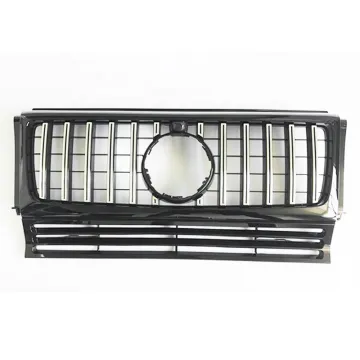 Camera Hole Front Silver Chrome Grille for Mercedes-Benz G-Class W463 1990-2018 GT R