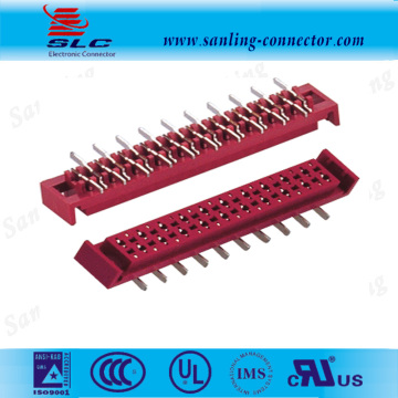 Pitch 1.27mm Red Micro Connector Dual Row Female Contact 26Pin Connector With Latch