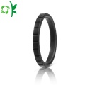 Fashion Ladder-shape Customized Logo Silicone Finger Rings