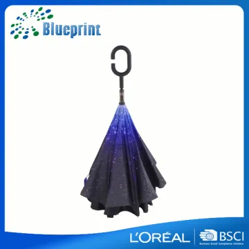 High quality custom magicbrella c handle double layer inverted umbrella
