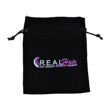 Black cotton bag with white pink logo