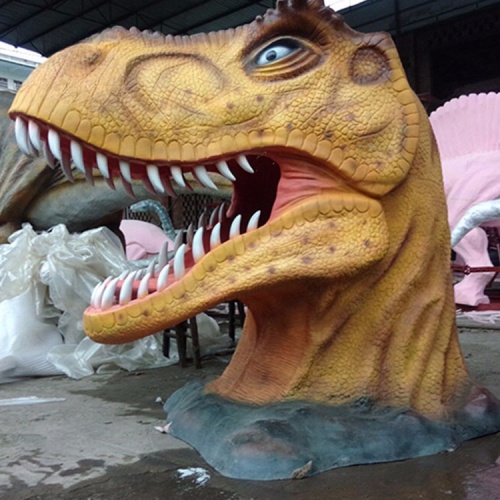 Realistic Dinosaur Head for Restaurant Decoration