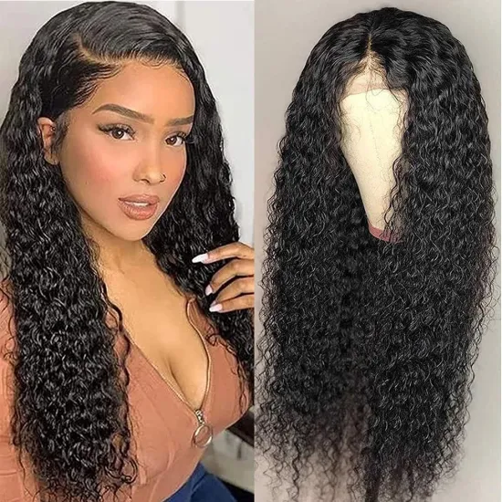 Deep Curly HD Lace Human Hair Wig Kinky Curly 4x4 Lace Closure Wig Brazilian Hair Pre Plucked Hairline With Baby Hair