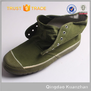 high quality high cut army military training shoes canvas shoes