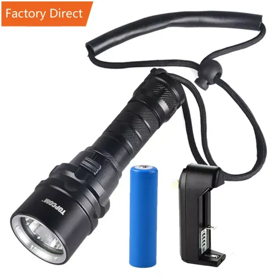 Underwater 100m Aluminum Torch IPX8 Diving Waterproof LED Flashlight