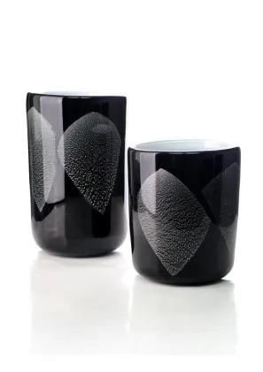 Professional Black &amp; Silver Art Glass Vases For Home Decoration