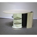 Mesa de jantar compacta multifuncional com prateleiras de armazenamento