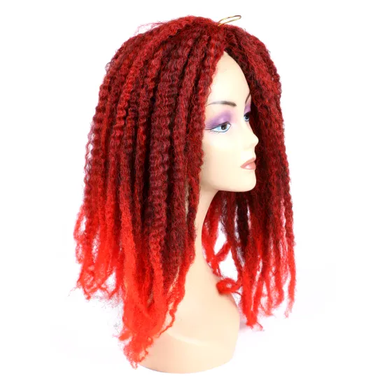Hot Selling Braids Hair Afro Kinky Bulk Afro Curly Synthetic Hair Short 18"Crochet Braiding Hair Extensions For American African