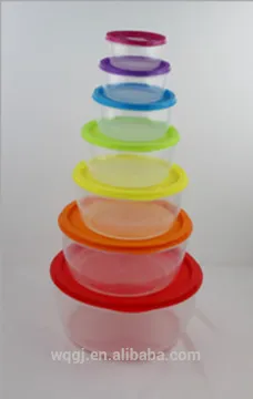 7Pcs Colorful Plastic Crisper Box Round Shape Kitchen Storege Containers Crisper Plastic Food Fresh Crisper