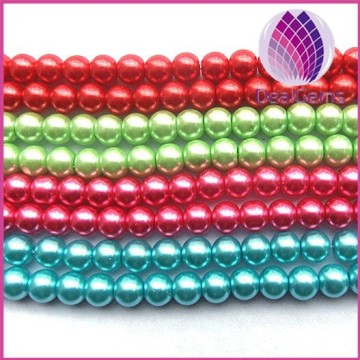 Wholesale price 10mm round imitation glass pearl beads string