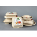 4 Compartment Bagasse School Lunch Tray Made from Sugar Cane Fiber