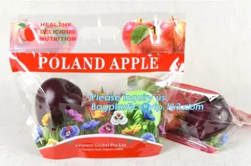 Gusseted Plastic Cherry Bag with Zipper, Barrier Feature Fruit Packing Bag Fresh Protection, Cherries carriage bag