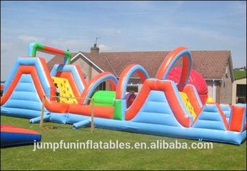 bounce castle with slide and obstacle course for boys and girls