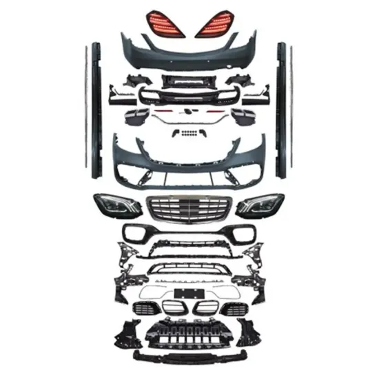 Old To New S63 AMG Style Front Bumper Rear Diffuser Body Kit for BENZ W222 2014-2022