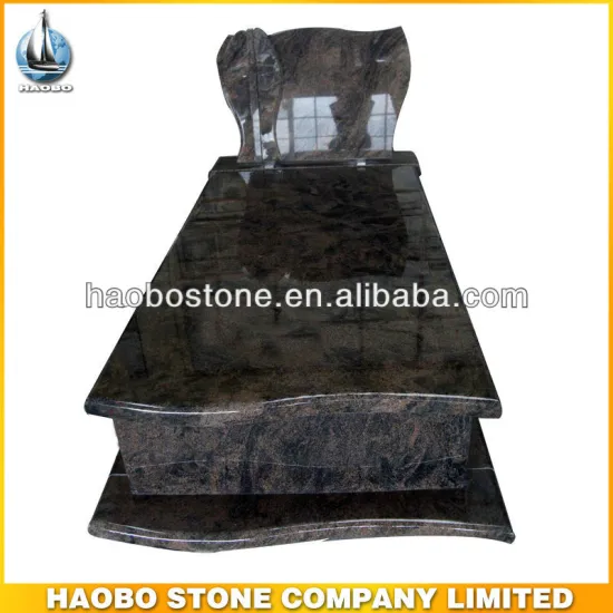 Mass blue tombstone with rose carvings from HAOBOSTONE factory