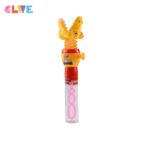 Yellow alligator bubble wand