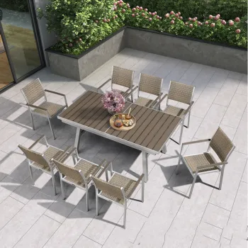 High Quality Teak Wood Dining Sets for Hotels, Resorts, Villas, and Outdoor Spaces