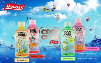 Houssy coconut drink with nata de coco, coconut water drink factory