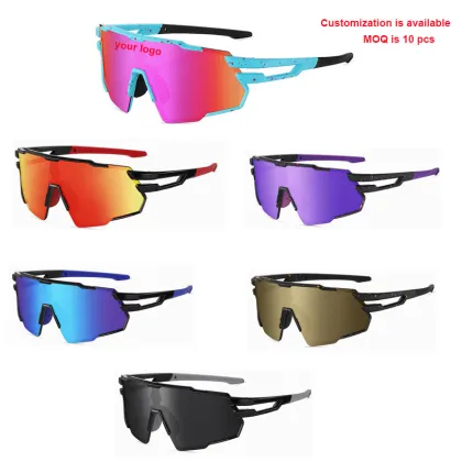 Hot Sale Custom Logo Brand Running Glasses UV400 Sports Sunglasses
