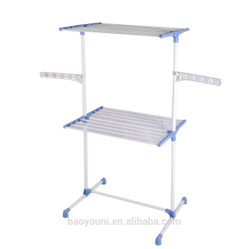 BAOYOUNI Foldable Convenient 2-tier towel rack with hangers DQ-0830-2P