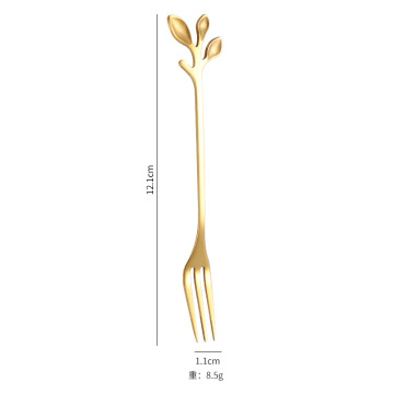 Cute Stainless Steel Leaf Spoon - Fun Creative Coffee Stirrer and Dessert Fork