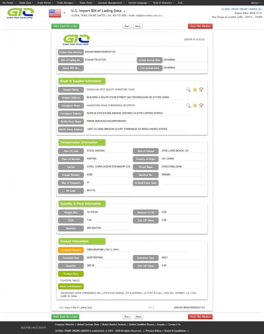 Furniture-USA Bills ofLading