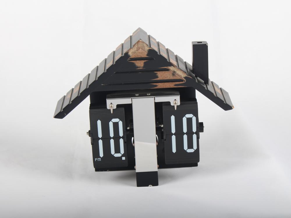 MDF House Flip Table Clock الأوروبية