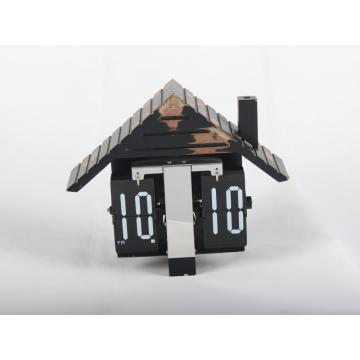 European MDF House Flip Table Clock