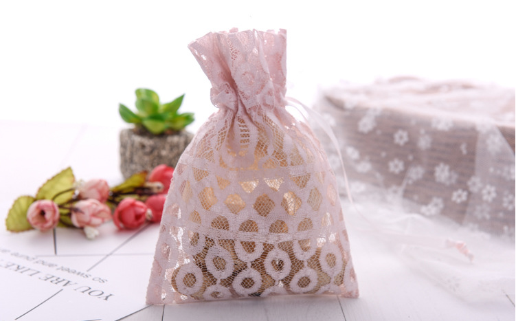 Pink Lace Mesh Bag