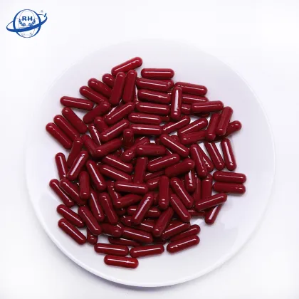Chinese Biodegradable RENHE Vegetable Capsules 00 & 000 Size, Red Color