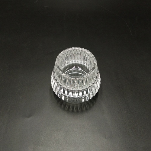 Candelero cónico de cristal transparente para cena