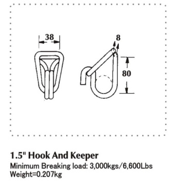 38mm Width Swan Hook Breaking Load 3000 KG