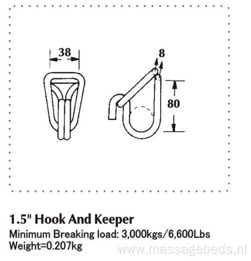 38mm Width Swan Hook Breaking Load 3000 KG