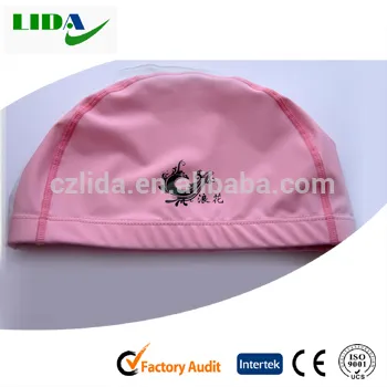 Adult silicone PU swimming cap,white swimming cap