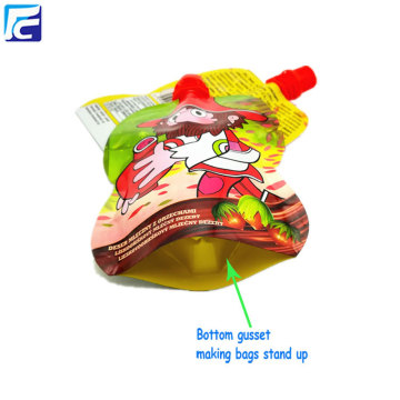 Stand up juice plastic bag with spout