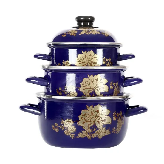 Popular Cast Iron Enamel Cookware Set with Lid