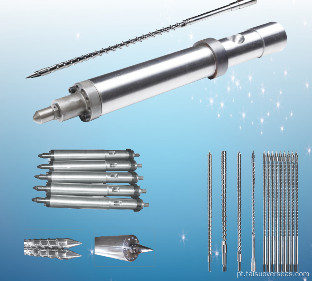 Parafuso e barril para máquina de extrusora plástica