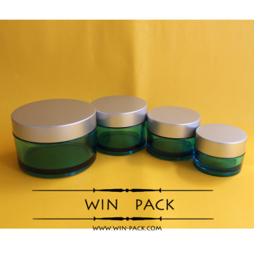 5/15/30/50g cosmetic petg jar,cosmetic petg jar with aluminum cap, cosmetic petg jar with screen printing