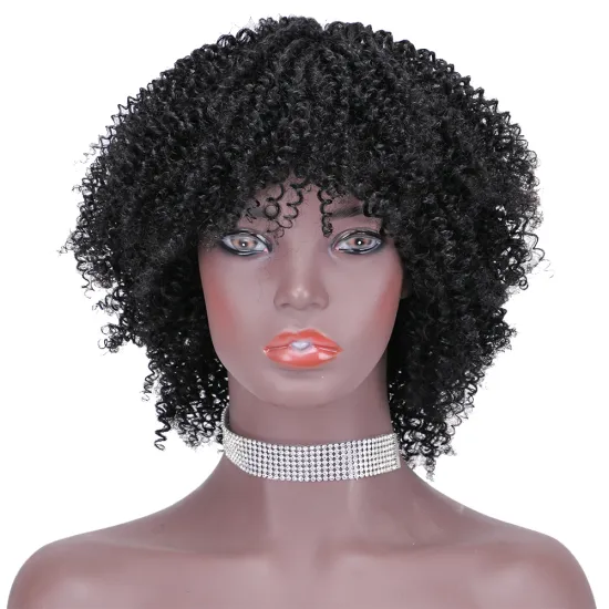 Short bob afro curly wholesale inch pixie cut wave black cheap glueless brazilian real human hair wigs black women