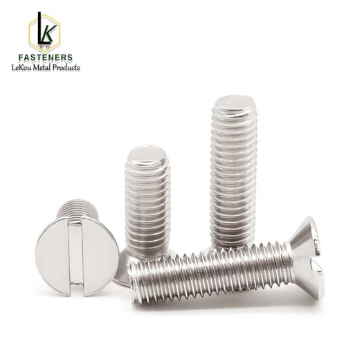 Машынныя шрубы з плоскай патайнай галоўкай з нержавеючай сталі 82 градуса