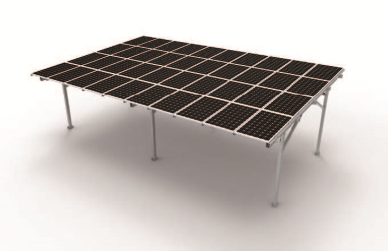 Four column carport made by solar panel