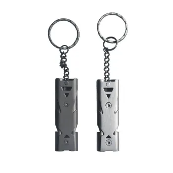 Custom Metal Whistles Stainless Steel Double Barrel Survival Whistle