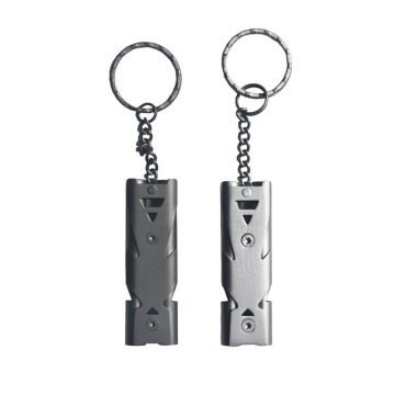 Custom Metal Whistles Stainless Steel Double Barrel Survival Whistle