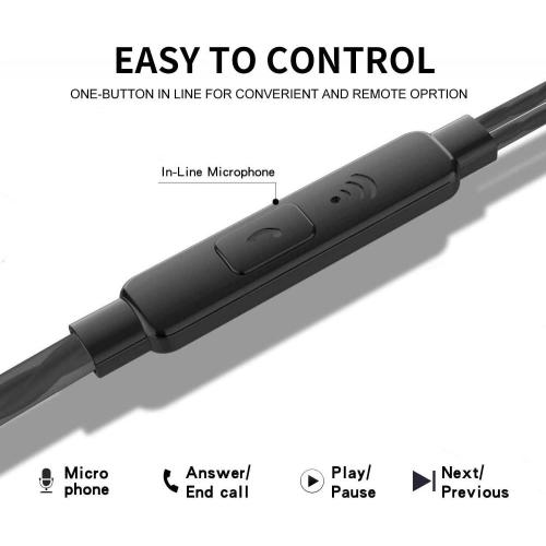 Earbud kabel dengan headphone isolasi kebisingan mikrofon