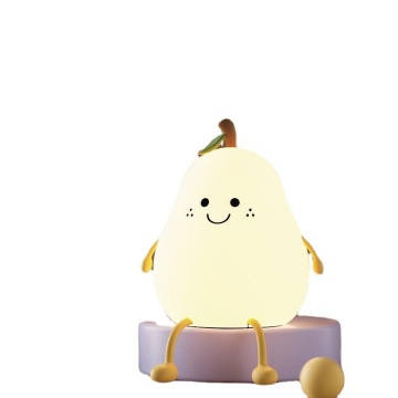 Seven Color Pear Shape Creative PAT Lamp Bedroom Sleep Bedside Silicone Nightlight Gift