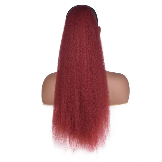 Wholesale Natural Indian Virgin Cheveux Afro Kinky Curly Hair Ponytails Real Drawstring Ponytail Hair Synthetic Extensions